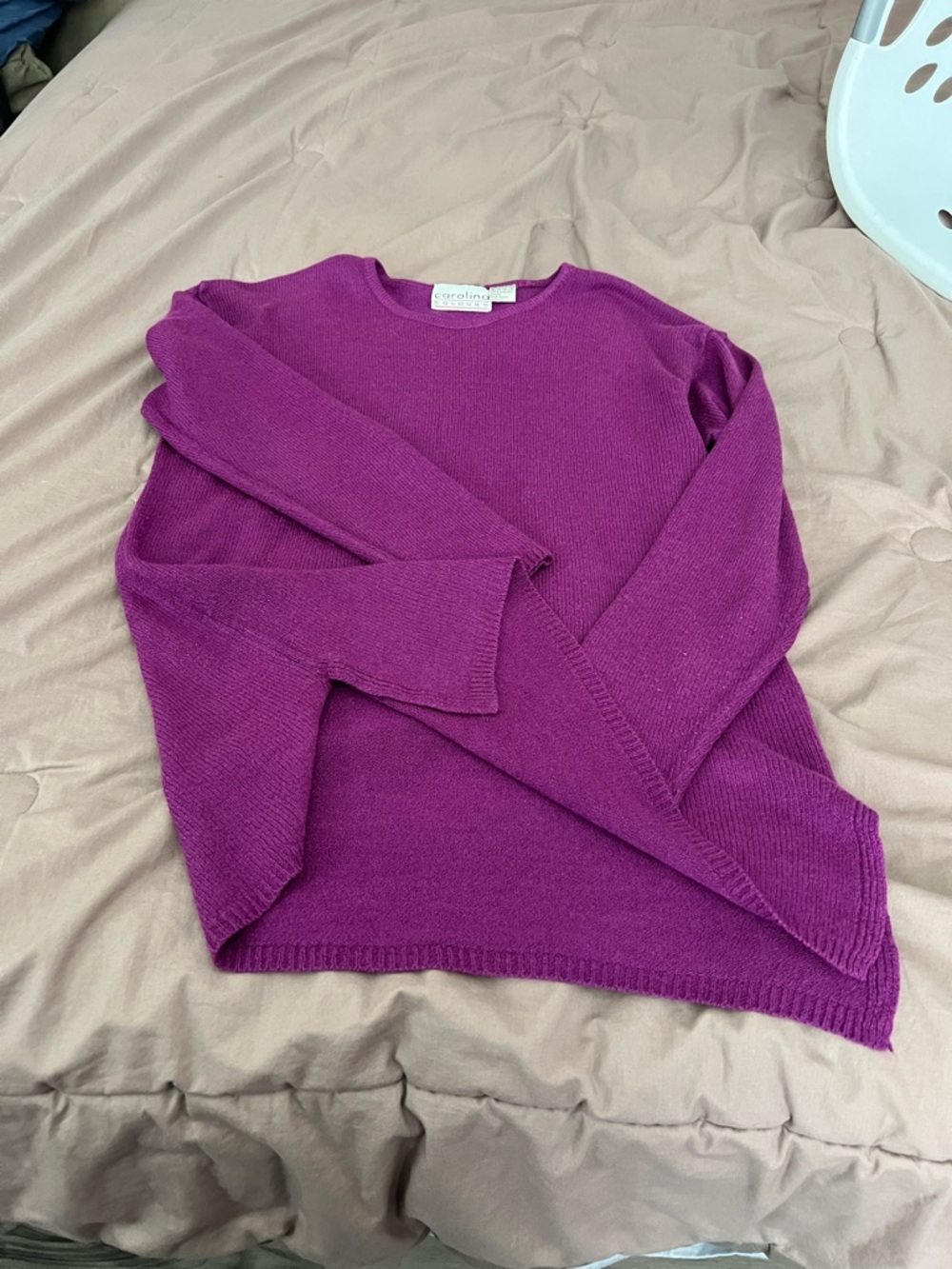 Everyday Crewneck Sweater in Vibrant Magenta - Picture 3 of 4